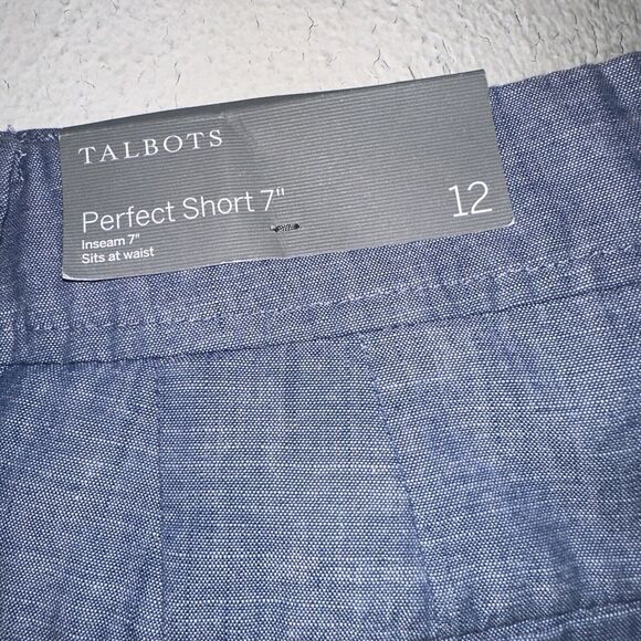 Talbots Blue Perfect 7" Shorts Womens Size 12 NEW - Picture 3 of 6